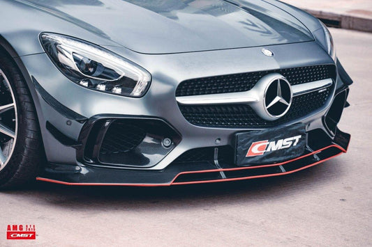 Mercedes Benz AMG GT GTS C190 2016-2017 with Aftermarket Parts - Carbon Fiber & FRP Front Canards from CMST Tuning