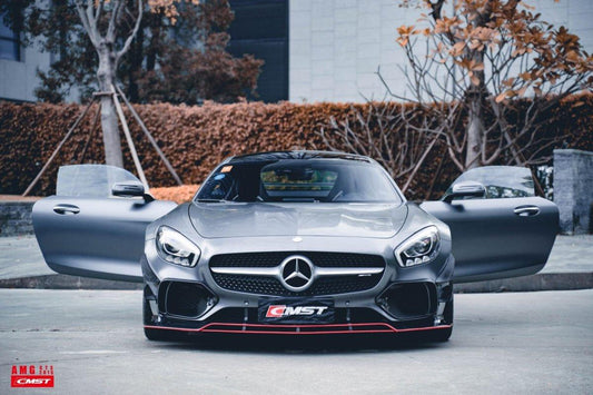 Mercedes Benz AMG GT GTS C190 2016-2017 with Aftermarket Parts - Carbon Fiber & FRP Front Canards from CMST Tuning