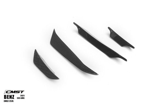 Mercedes Benz E-Class E63S E63 W213 2021-2023 with Aftermarket Parts - Carbon Fiber FRP Front Bumper Canards from CMST Tuning