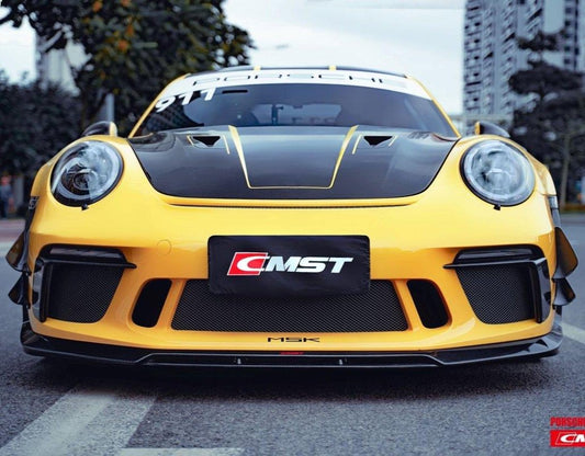 Porsche 991 991.1 911 Turbo/Turbo S/GT3RS 2012-2016
991 991.2 911 Turbo/Turbo S/GT3RS/GT2RS 2017-2019 with Aftermarket Parts - Vacuumed Carbon & FRP Front Canards from CMST Tuning