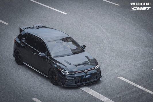 Volkswagen Golf GTI MK8 2022-ON with Aftermarket Parts - Carbon Fiber / FRP Front Bumper Canards from CMST Tuning