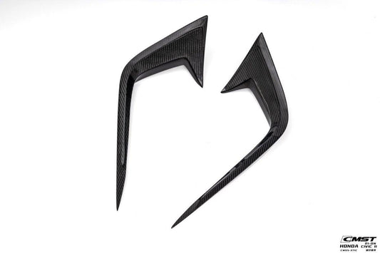 Honda Civic 11th Gen FE1 FE2 FE4 2022-ON with Aftermarket Parts - Front Bumper Intake Vent Cover Carbon Fiber / FRP from CMST Tuning