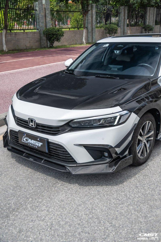 Honda Civic 11th Gen FE1 FE2 FE4 2022-ON with Aftermarket Parts - Front Bumper Intake Vent Cover Carbon Fiber / FRP from CMST Tuning