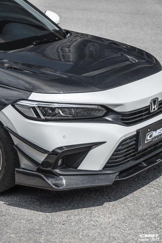 Honda Civic 11th Gen FE1 FE2 FE4 2022-ON with Aftermarket Parts - Front Bumper Intake Vent Cover Carbon Fiber / FRP from CMST Tuning