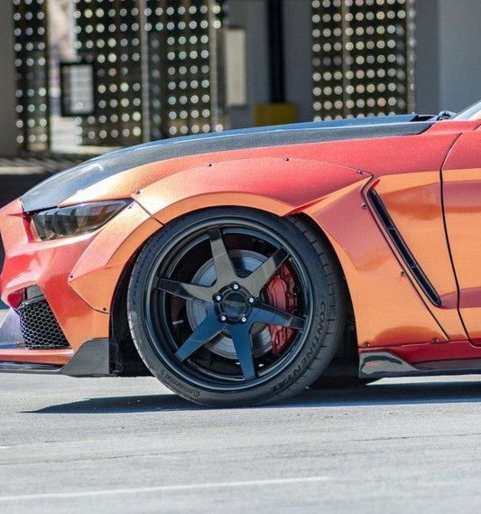 Ford Mustang GT 5.0 V6 3.6 Ecoboost 2.3 S550.1 2015-2017 with Aftermarket Parts - Front Fenders Carbon Fiber / FRP from CMST Tuning
