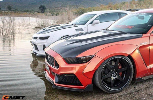 Ford Mustang GT 5.0 V6 3.6 Ecoboost 2.3 S550.1 2015-2017 with Aftermarket Parts - Front Fenders Carbon Fiber / FRP from CMST Tuning