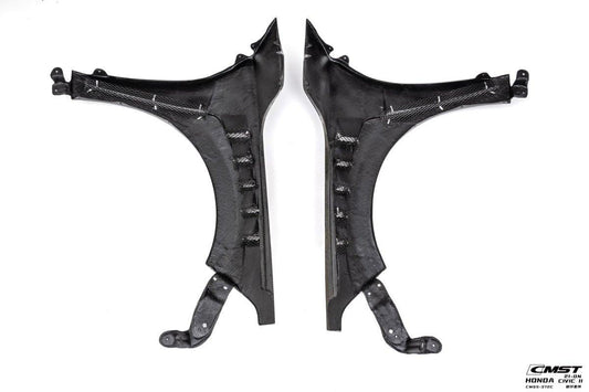 Honda Civic 11th Gen FE1 FE2 FE4 2022-ON with Aftermarket Parts - Front Fenders Carbon Fiber / FRP from CMST Tuning
