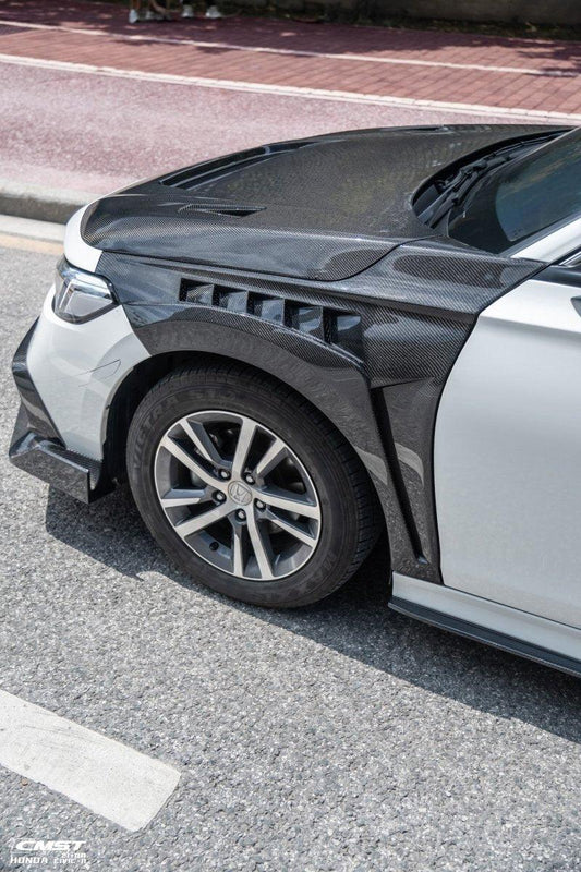 Honda Civic 11th Gen FE1 FE2 FE4 2022-ON with Aftermarket Parts - Front Fenders Carbon Fiber / FRP from CMST Tuning