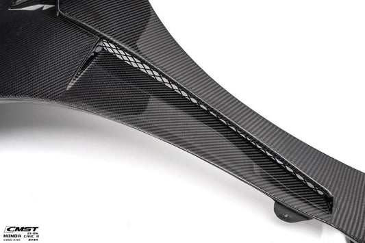 Honda Civic 11th Gen FE1 FE2 FE4 2022-ON with Aftermarket Parts - Front Fenders Carbon Fiber / FRP from CMST Tuning