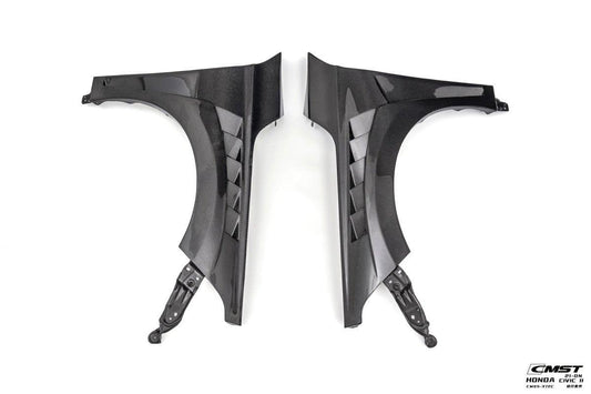 Honda Civic 11th Gen FE1 FE2 FE4 2022-ON with Aftermarket Parts - Front Fenders Carbon Fiber / FRP from CMST Tuning