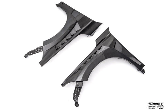 Honda Civic 11th Gen FE1 FE2 FE4 2022-ON with Aftermarket Parts - Front Fenders Carbon Fiber / FRP from CMST Tuning