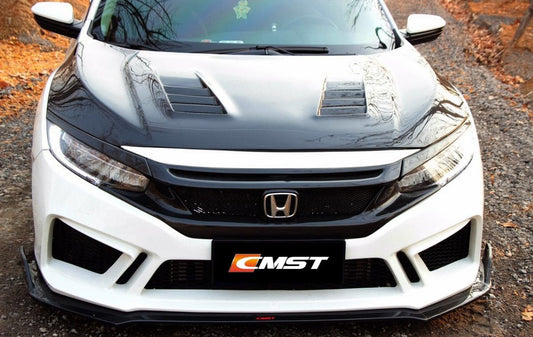CMST Tuning Carbon Fiber Front Grill & Eye Lid Eyebrows for Honda 10th Gen Civic - Performance SpeedShop