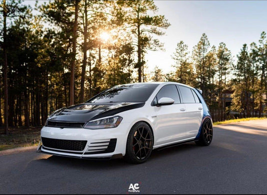 Volkswagen Golf R GTI Base MK7 MK7.5 2015-2021 (notch delete grill) with Aftermarket Parts - Front Grill Carbon Fiber / FRP from CMST Tuning