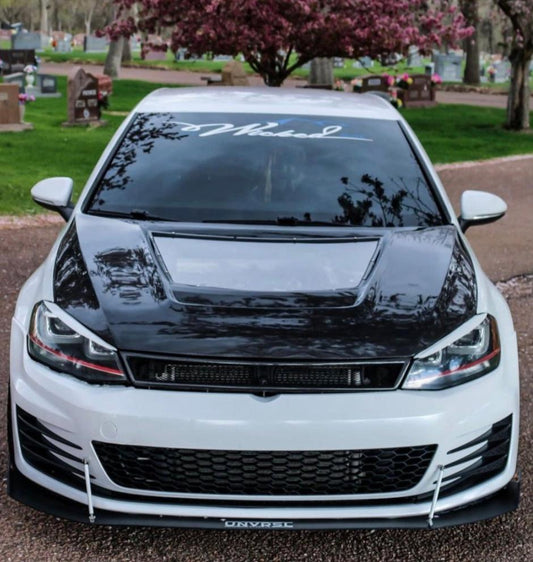 Volkswagen Golf R GTI Base MK7 MK7.5 2015-2021 (notch delete grill) with Aftermarket Parts - Front Grill Carbon Fiber / FRP from CMST Tuning