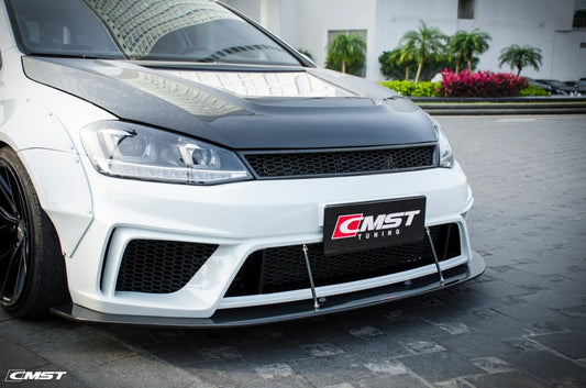Volkswagen Golf R GTI Base MK7 MK7.5 2015-2021 (notch delete grill) with Aftermarket Parts - Front Grill Carbon Fiber / FRP from CMST Tuning