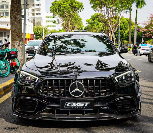Mercedes Benz E-Class E63S E63 W213 2021-2023 with Aftermarket Parts - Carbon Fiber FRP Front Intake Vent Cover from CMST Tuning