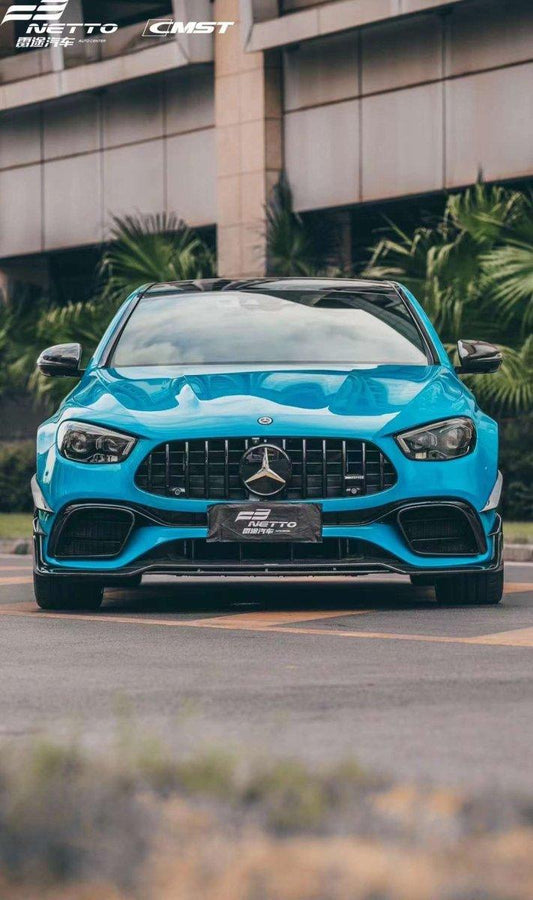 Mercedes Benz E-Class E63S E63 W213 2021-2023 with Aftermarket Parts - Carbon Fiber FRP Front Intake Vent Cover from CMST Tuning