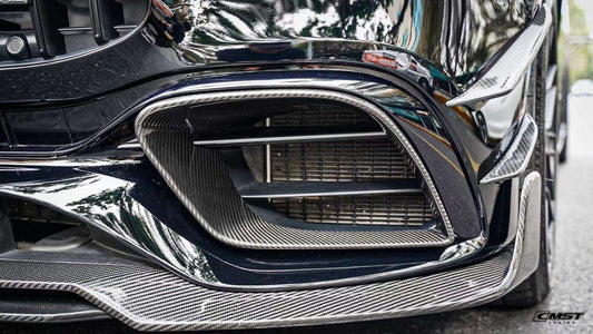 Mercedes Benz E-Class E63S E63 W213 2021-2023 with Aftermarket Parts - Carbon Fiber FRP Front Intake Vent Cover from CMST Tuning