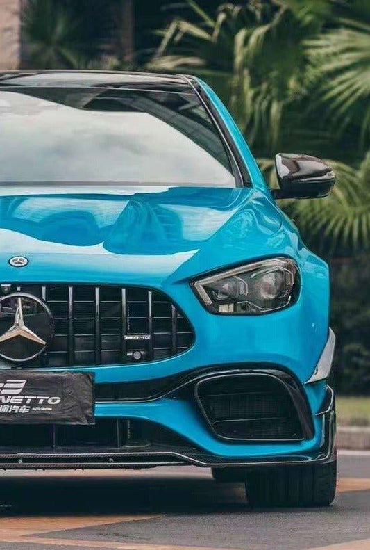 Mercedes Benz E-Class E63S E63 W213 2021-2023 with Aftermarket Parts - Carbon Fiber FRP Front Intake Vent Cover from CMST Tuning