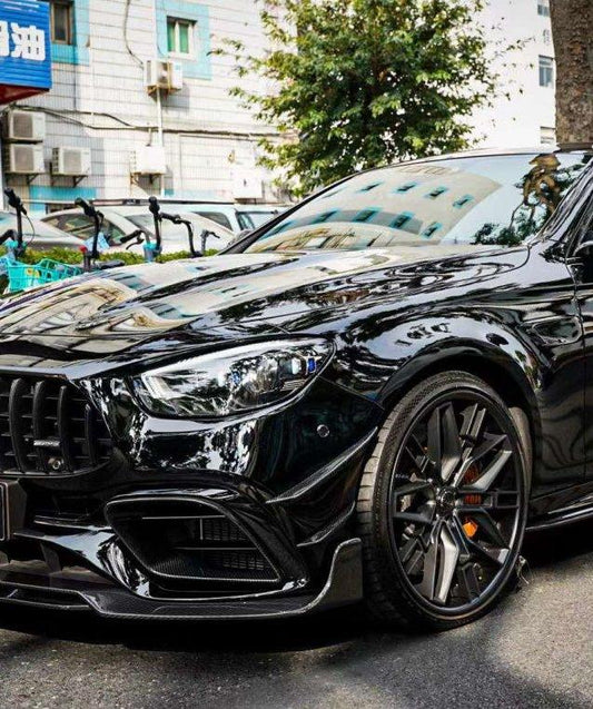 Mercedes Benz E-Class E63S E63 W213 2021-2023 with Aftermarket Parts - Carbon Fiber FRP Front Intake Vent Cover from CMST Tuning