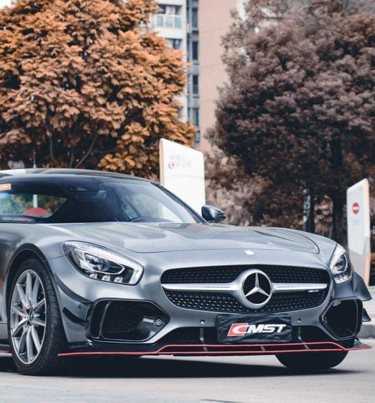 Mercedes Benz AMG GT GTS C190 2016-2017 with Aftermarket Parts - Carbon Fiber & FRP Front Intake Vent Trim Cover from CMST Tuning