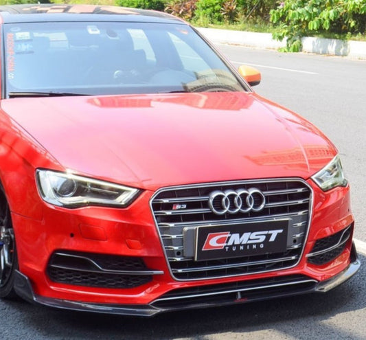 Audi S3 A3 8V 2014 2015 2016 with Aftermarket Parts - Front Lip Carbon Fiber / FRP from CMST Tuning