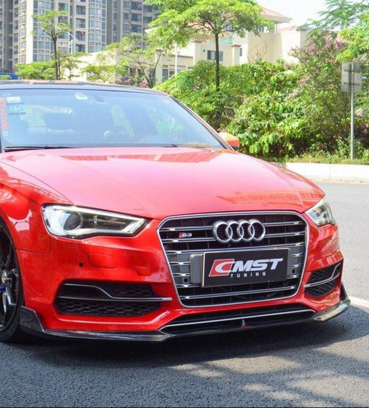 Audi S3 A3 8V 2014 2015 2016 with Aftermarket Parts - Front Lip Carbon Fiber / FRP from CMST Tuning