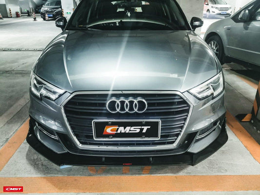 Audi S3 A3 S-line (with s-line bumper,does not fit base model) 8V.5 2017 2018 2019 2020 with Aftermarket Parts - Front Lip Carbon Fiber from CMST Tuning