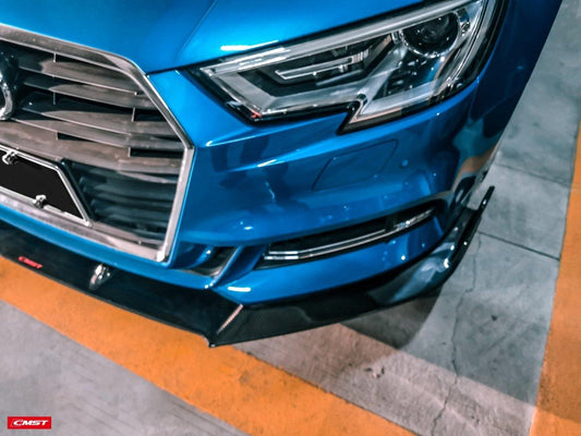 Audi S3 A3 S-line (with s-line bumper,does not fit base model) 8V.5 2017 2018 2019 2020 with Aftermarket Parts - Front Lip Carbon Fiber from CMST Tuning