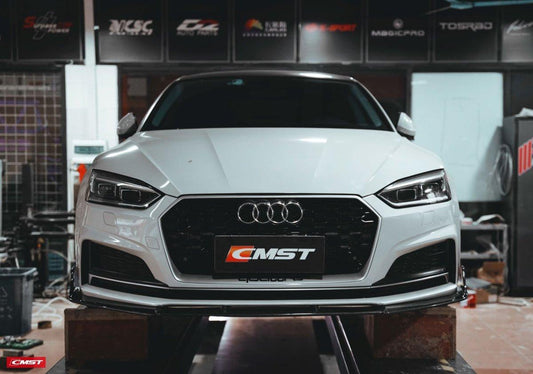 Audi S5 A5 S-line (with s-line bumper, does not base model) B9 2017 2018 2019 & RS5 B9 2018 2019 with Aftermarket Parts - Front Lip Carbon Fiber from CMST Tuning