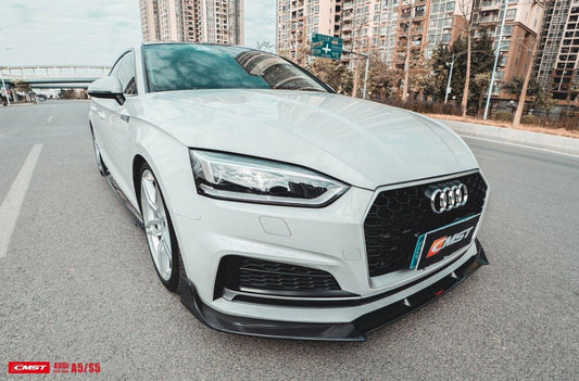 Audi S5 A5 S-line (with s-line bumper, does not base model) B9 2017 2018 2019 & RS5 B9 2018 2019 with Aftermarket Parts - Front Lip Carbon Fiber from CMST Tuning