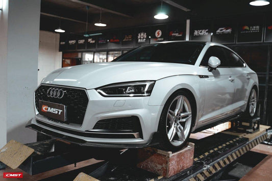 Audi S5 A5 S-line (with s-line bumper, does not base model) B9 2017 2018 2019 & RS5 B9 2018 2019 with Aftermarket Parts - Front Lip Carbon Fiber from CMST Tuning