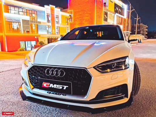 Audi S5 A5 S-line (with s-line bumper, does not base model) B9 2017 2018 2019 & RS5 B9 2018 2019 with Aftermarket Parts - Front Lip Carbon Fiber from CMST Tuning