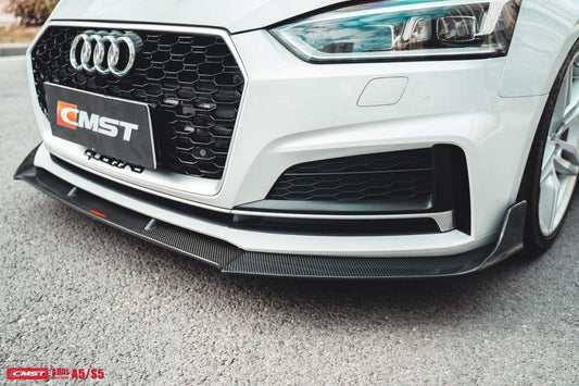Audi S5 A5 S-line (with s-line bumper, does not base model) B9 2017 2018 2019 & RS5 B9 2018 2019 with Aftermarket Parts - Front Lip Carbon Fiber from CMST Tuning