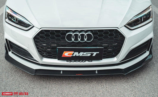 Audi S5 A5 S-line (with s-line bumper, does not base model) B9 2017 2018 2019 & RS5 B9 2018 2019 with Aftermarket Parts - Front Lip Carbon Fiber from CMST Tuning