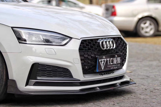 Audi S5 A5 S-line (with s-line bumper, does not base model) B9 2017 2018 2019 & RS5 B9 2018 2019 with Aftermarket Parts - Front Lip Carbon Fiber from CMST Tuning