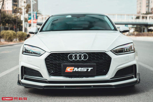 Audi S5 A5 S-line (with s-line bumper, does not base model) B9 2017 2018 2019 & RS5 B9 2018 2019 with Aftermarket Parts - Front Lip Carbon Fiber from CMST Tuning
