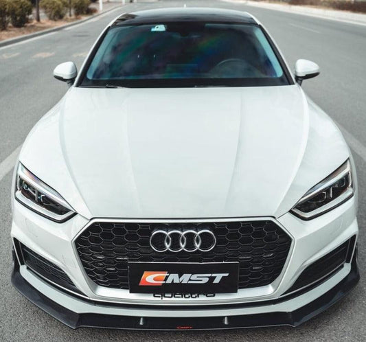 Audi S5 A5 S-line (with s-line bumper, does not base model) B9 2017 2018 2019 & RS5 B9 2018 2019 with Aftermarket Parts - Front Lip Carbon Fiber from CMST Tuning
