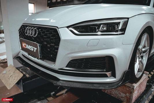 Audi S5 A5 S-line (with s-line bumper, does not base model) B9 2017 2018 2019 & RS5 B9 2018 2019 with Aftermarket Parts - Front Lip Carbon Fiber from CMST Tuning