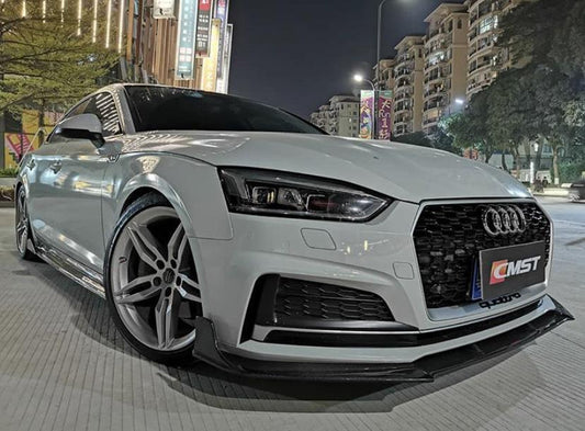Audi S5 A5 S-line (with s-line bumper, does not base model) B9 2017 2018 2019 & RS5 B9 2018 2019 with Aftermarket Parts - Front Lip Carbon Fiber from CMST Tuning