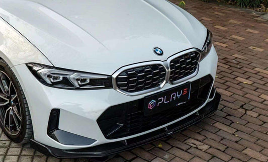 BMW 3 Series 330i M340i G20 G21 LCI 2023-ON (fitment for 330i requires M-Sport package bumper) with Aftermarket Parts - Pre-preg Carbon Fiber & FRP Front Lip from CMST Tuning