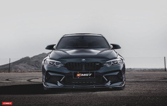 BMW F87 M2 2016-2018 & F87 M2 M2C 2019-2021 with Aftermarket Parts - Vacuumed Carbon & FRP Front Lip from CMST Tuning