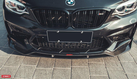 BMW F87 M2 2016-2018 & F87 M2 M2C 2019-2021 with Aftermarket Parts - Vacuumed Carbon & FRP Front Lip from CMST Tuning