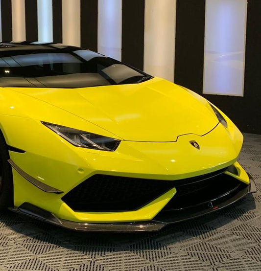 Lamborghini Huracan LP610 2015-2018 with Aftermarket Parts - Front Lip Splitter Carbon Fiber / FRP from CMST Tuning