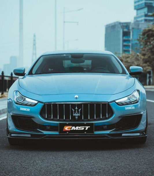 Maserati Ghibli 2018-On GranLusso, S, S GranLusso, S Q4, GT with Aftermarket Parts - Front Lip Splitter Carbon Fiber / FRP from CMST Tuning