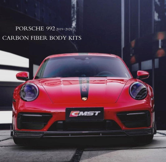 Porsche 992 992.1 Carerra Base/S/T/4/4S/Targa 4/Targa 4S/GTS 2020-2024 (Non-Sport Design Aerokit Package only) with Aftermarket Parts - Carbon Fiber & FRP Front Lip from CMST Tuning