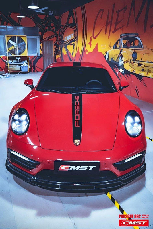 Porsche 992 992.1 Carerra Base/S/T/4/4S/Targa 4/Targa 4S/GTS 2020-2024 (Non-Sport Design Aerokit Package only) with Aftermarket Parts - Carbon Fiber & FRP Front Lip from CMST Tuning