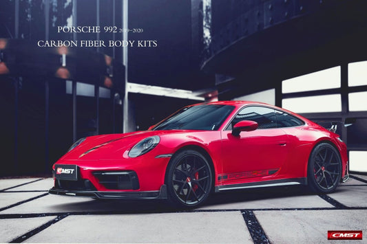 Porsche 992 992.1 Carerra Base/S/T/4/4S/Targa 4/Targa 4S/GTS 2020-2024 (Non-Sport Design Aerokit Package only) with Aftermarket Parts - Carbon Fiber & FRP Front Lip from CMST Tuning