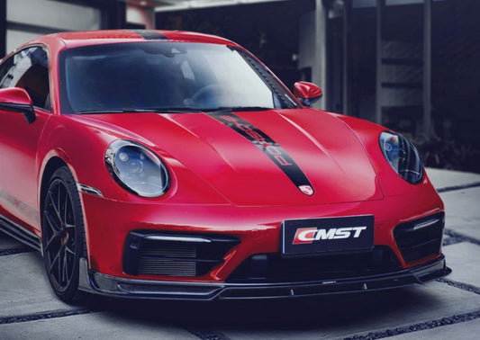 Porsche 992 992.1 Carerra Base/S/T/4/4S/Targa 4/Targa 4S/GTS 2020-2024 (Non-Sport Design Aerokit Package only) with Aftermarket Parts - Carbon Fiber & FRP Front Lip from CMST Tuning