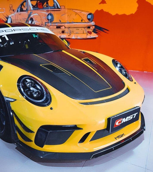 Porsche 991.2 911 GT3RS 2017-2019 with Aftermarket Parts - Vacuumed Carbon & FRP Front Lip from CMST Tuning